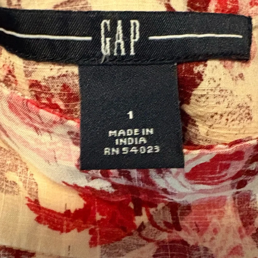 GAP Red White Floral Midi Skirt Size 1 Cottagecore Summer Vacation